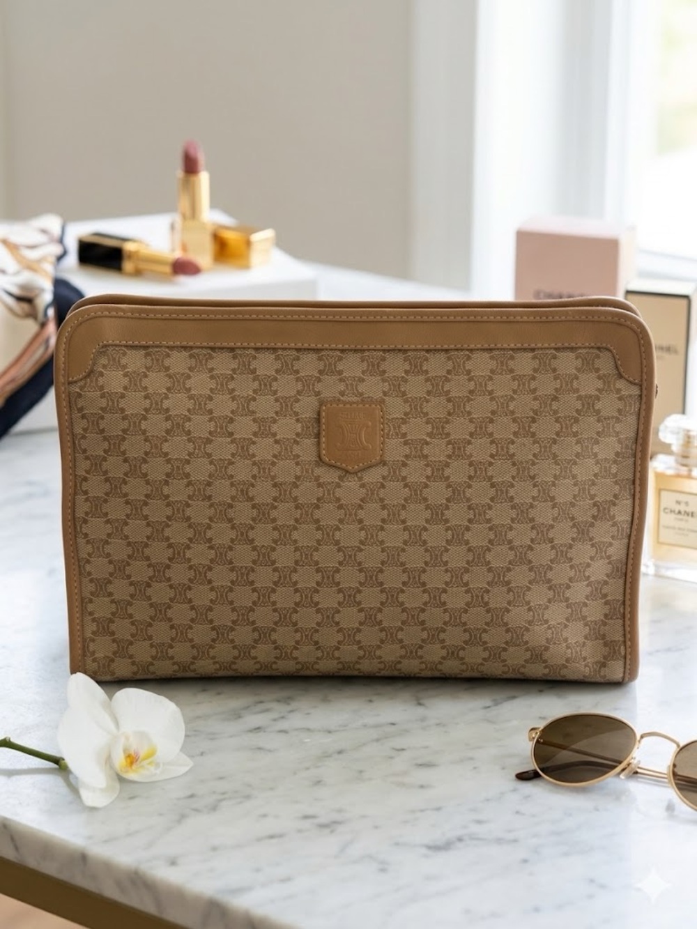✨ Authentic Vintage CELINE Macadam Cosmetic Pouch